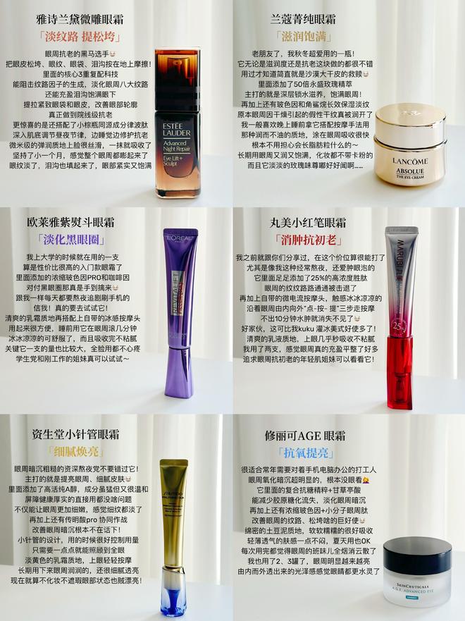 25+眼周护理千万不能马虎一定要选对眼霜推荐6款大牌抗老眼霜